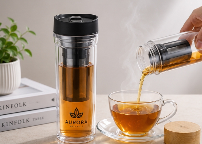 420ml Sippy Double-Wall Tea Infuser Bottle