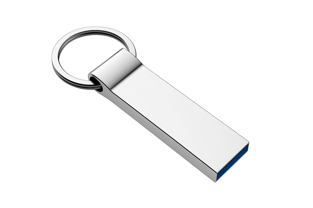 Metallic USB Thumb Drive with Keyring