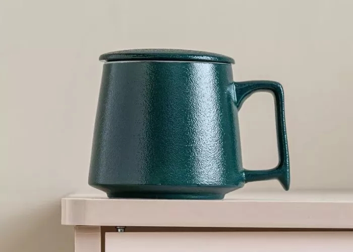 Stone Ceramic Mug with Lid